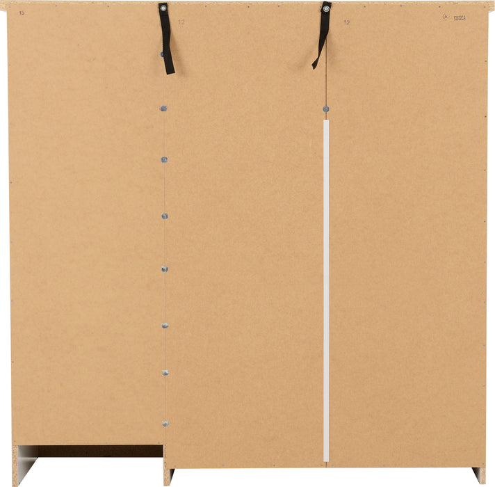 Nevada 5 Drawer Low Wardrobe White Gloss
