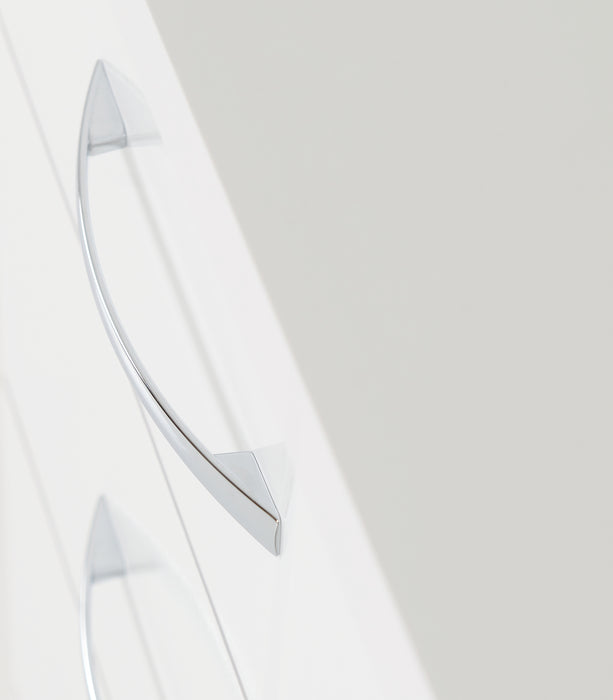 Nevada 5 Drawer Narrow Chest White Gloss