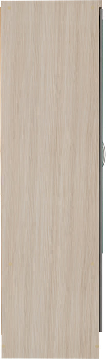 Nevada 6 Door 2 Drawer Mirrored Wardrobe Grey Gloss/Light Oak Effect Veneer