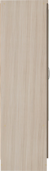 Nevada 6 Door 2 Drawer Mirrored Wardrobe Oyster Gloss/Light Oak Effect Veneer