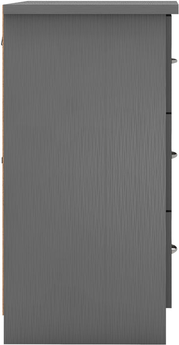 Nevada 6 Drawer Chest 3D Effect Grey