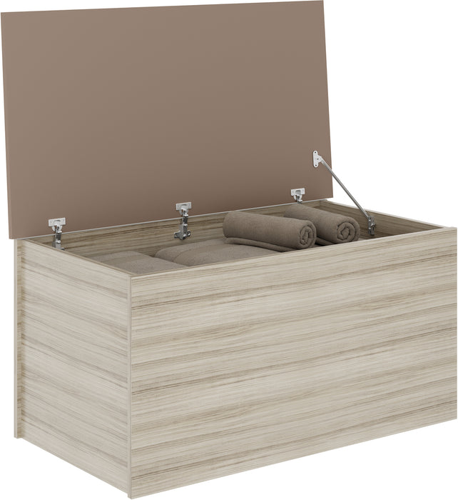 Nevada Blanket Box Oyster Gloss/Light Oak Effect Veneer