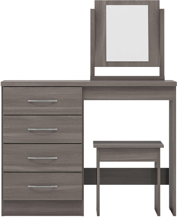 Nevada 4 Drawer Dressing Table Set Black Wood Grain
