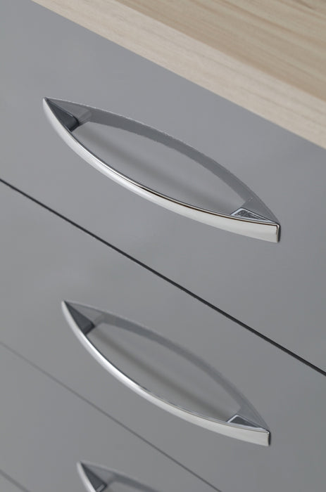 Nevada 4 Drawer Dressing Table Set Grey Gloss/Light Oak Effect Veneer