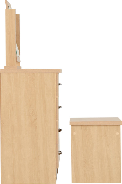Nevada 4 Drawer Dressing Table Set Sonoma Oak Effect