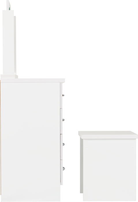 Nevada 4 Drawer Dressing Table Set White Gloss
