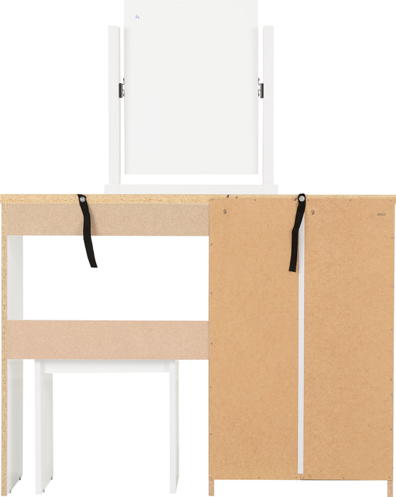 Nevada 4 Drawer Dressing Table Set White Gloss