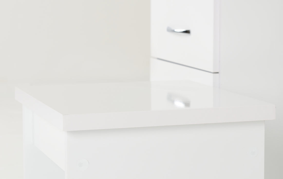 Nevada 4 Drawer Dressing Table Set White Gloss