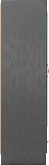 Nevada Mirrored 2 Door 1 Drawer Wardrobe 3D Effect Grey