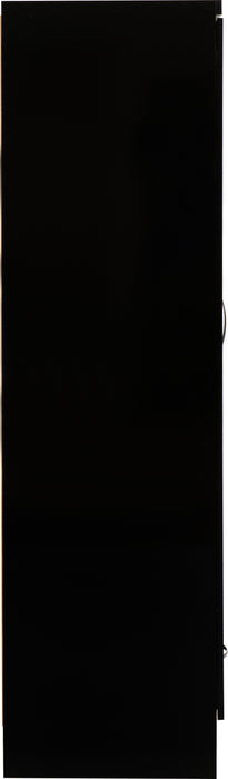 Nevada Mirrored 2 Door 1 Drawer Wardrobe Black Gloss