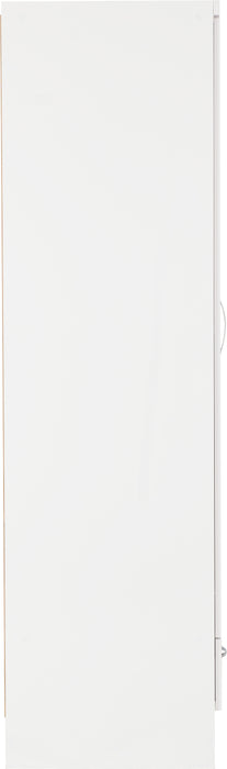 Nevada Mirrored 2 Door 1 Drawer Wardrobe White Gloss