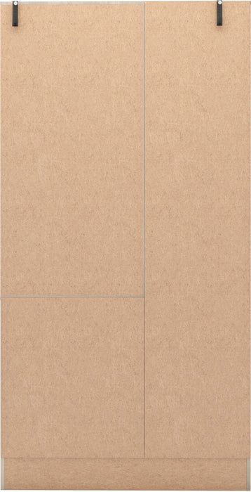 Nevada Mirrored Open Shelf Wardrobe Grey Gloss/Light Oak Effect Veneer