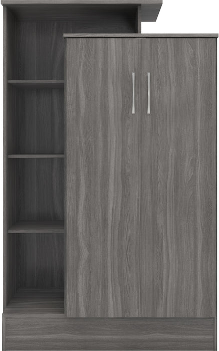 Nevada Petite Open Shelf Wardrobe Black Wood Grain
