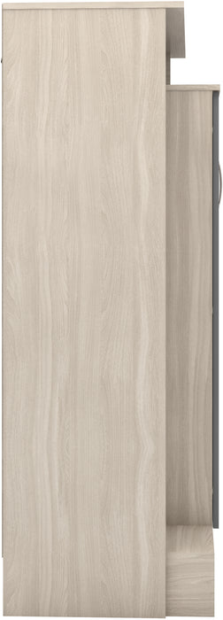 Nevada Petite Open Shelf Wardrobe Grey Gloss/Light Oak Effect Veneer