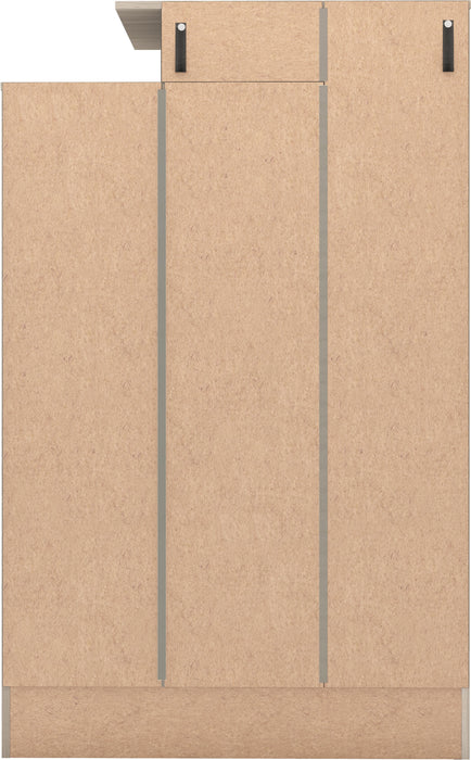 Nevada Petite Open Shelf Wardrobe Grey Gloss/Light Oak Effect Veneer