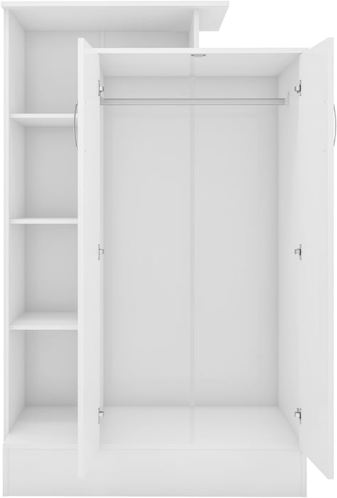 Nevada Petite Open Shelf Wardrobe White Gloss
