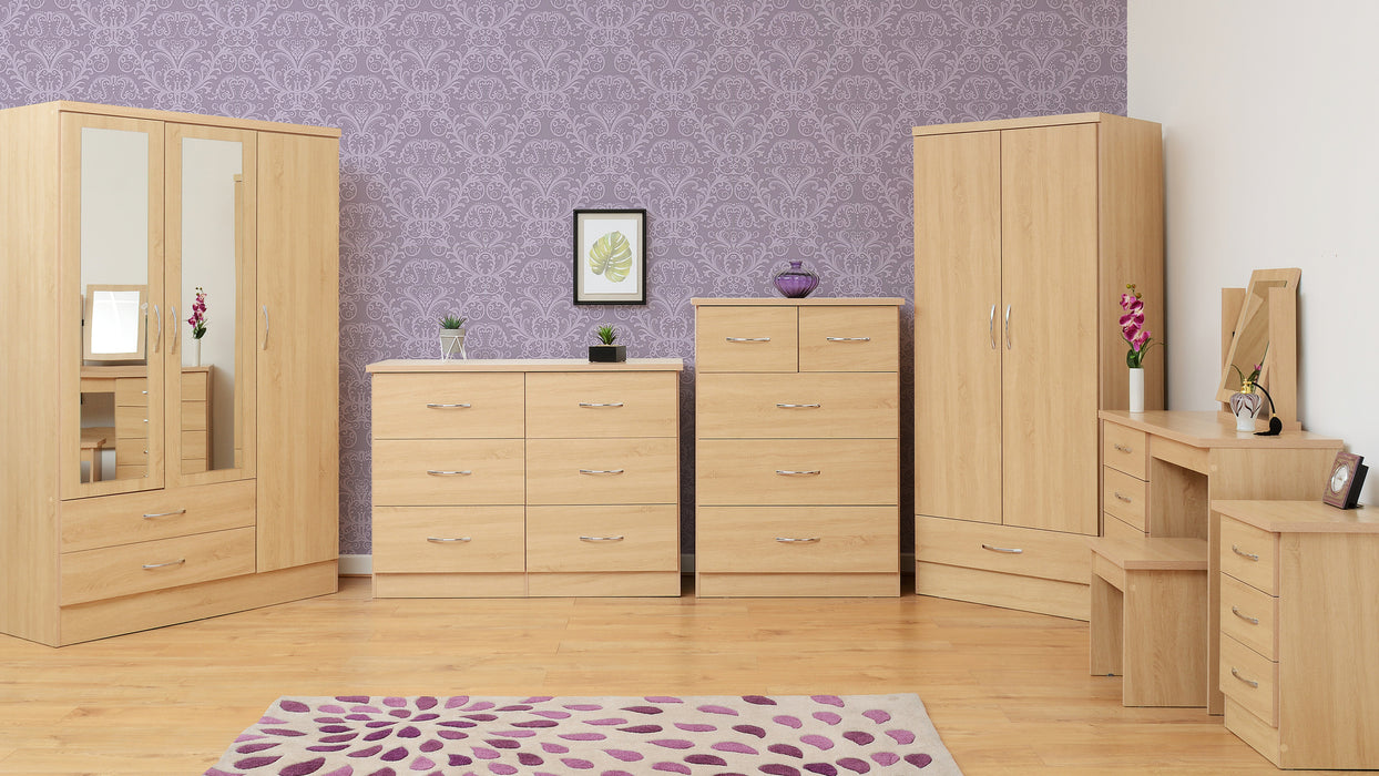 Nevada 4 Drawer Dressing Table Set Sonoma Oak Effect