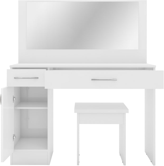 Nevada Vanity/Dressing Table Set White Gloss