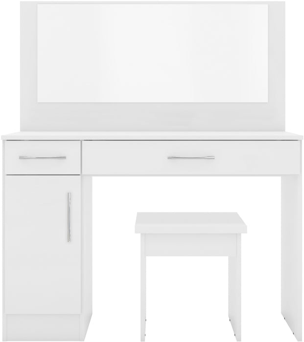 Nevada Vanity/Dressing Table Set White Gloss