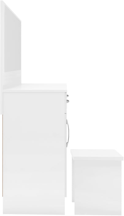 Nevada Vanity/Dressing Table Set White Gloss