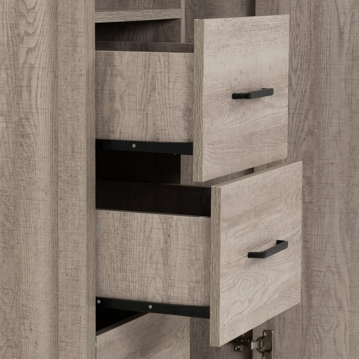 Oliver 1 Door 3 Drawer Open Shelf Wardrobe Light Oak Effect