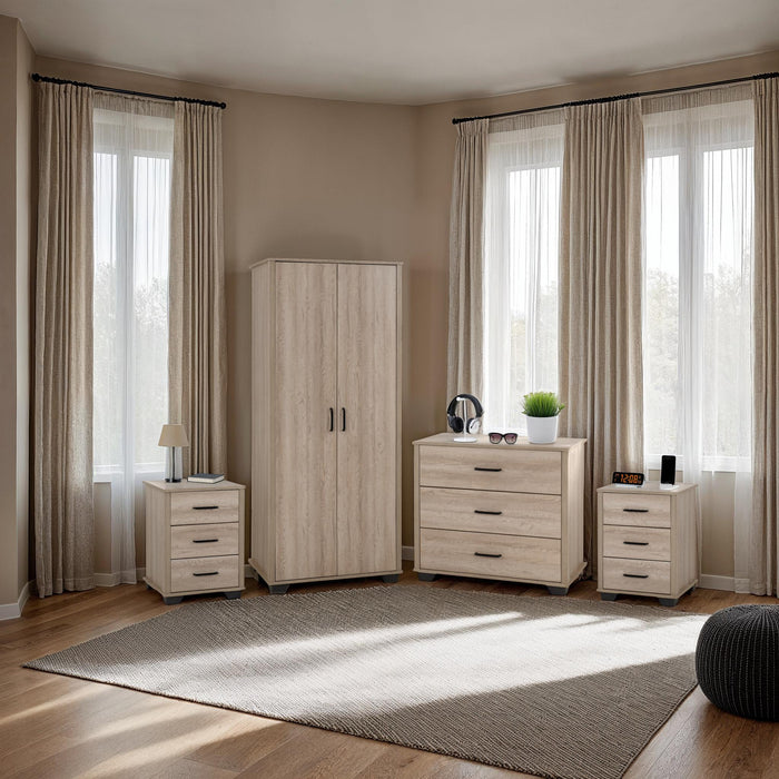 Oliver 2 Door Wardrobe Bedroom Set Light Oak Effect