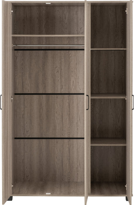 Oliver 3 Door Wardrobe Bedroom Set Light Oak Effect