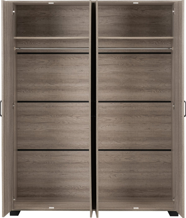 Oliver 4 Door Wardrobe Light Oak Effect