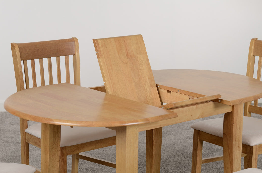 Oxford Extending Dining Set Natural Oak/Mink Microsuede