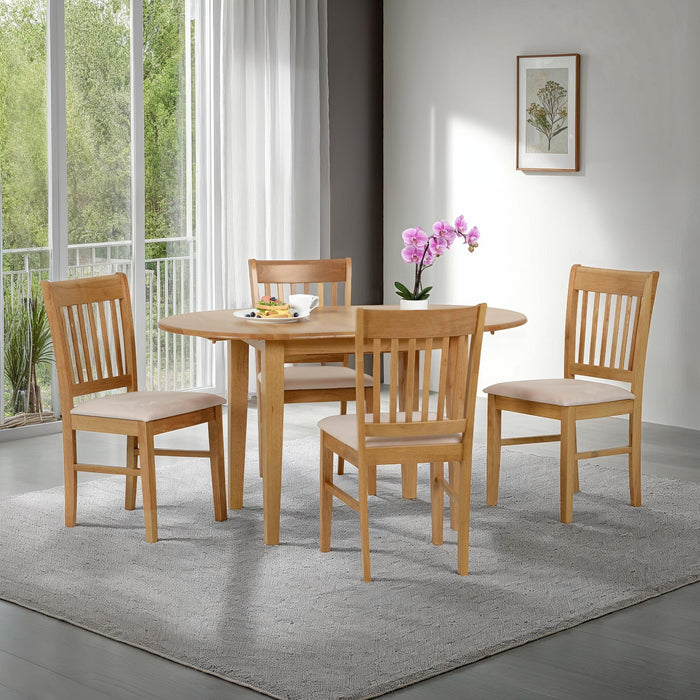 Oxford Extending Dining Set Natural Oak/Mink Microsuede