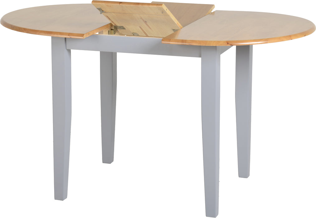 Oxford Extending Dining Set Grey/Natural Oak/Grey Fabric