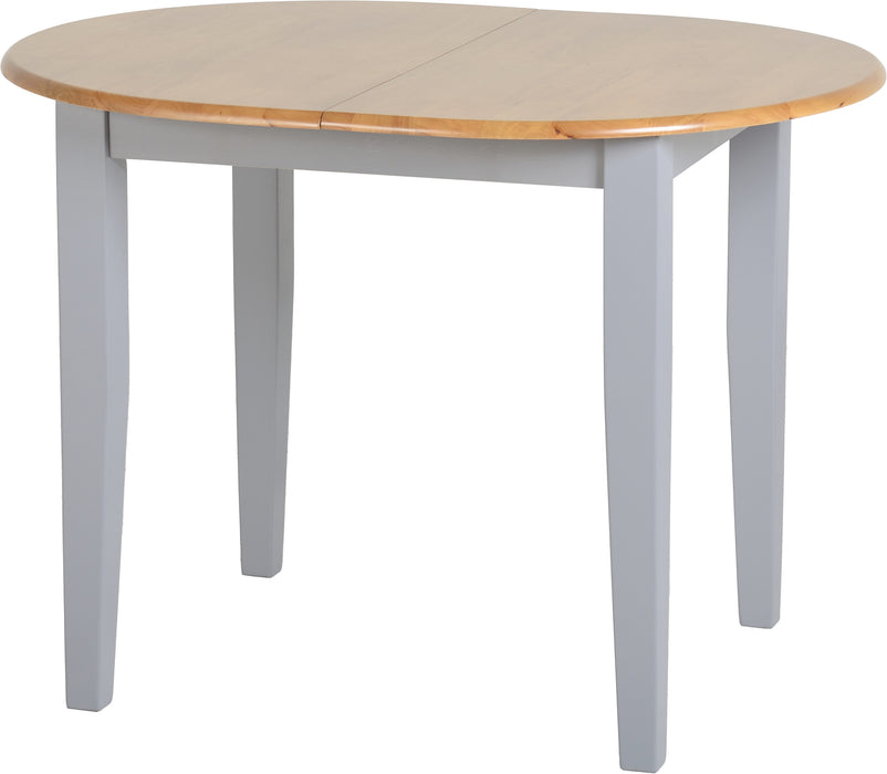 Oxford Extending Dining Set Grey/Natural Oak/Grey Fabric
