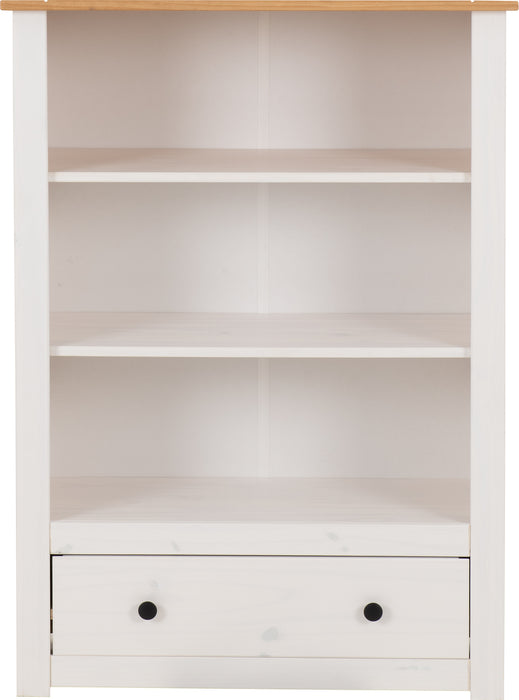 Panama 1 Drawer Bookcase White/Natural Wax