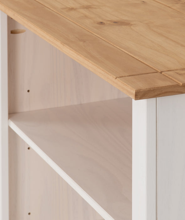 Panama 1 Drawer Bookcase White/Natural Wax