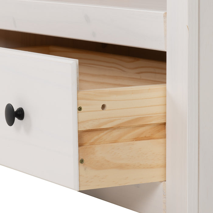 Panama 1 Drawer Bookcase White/Natural Wax
