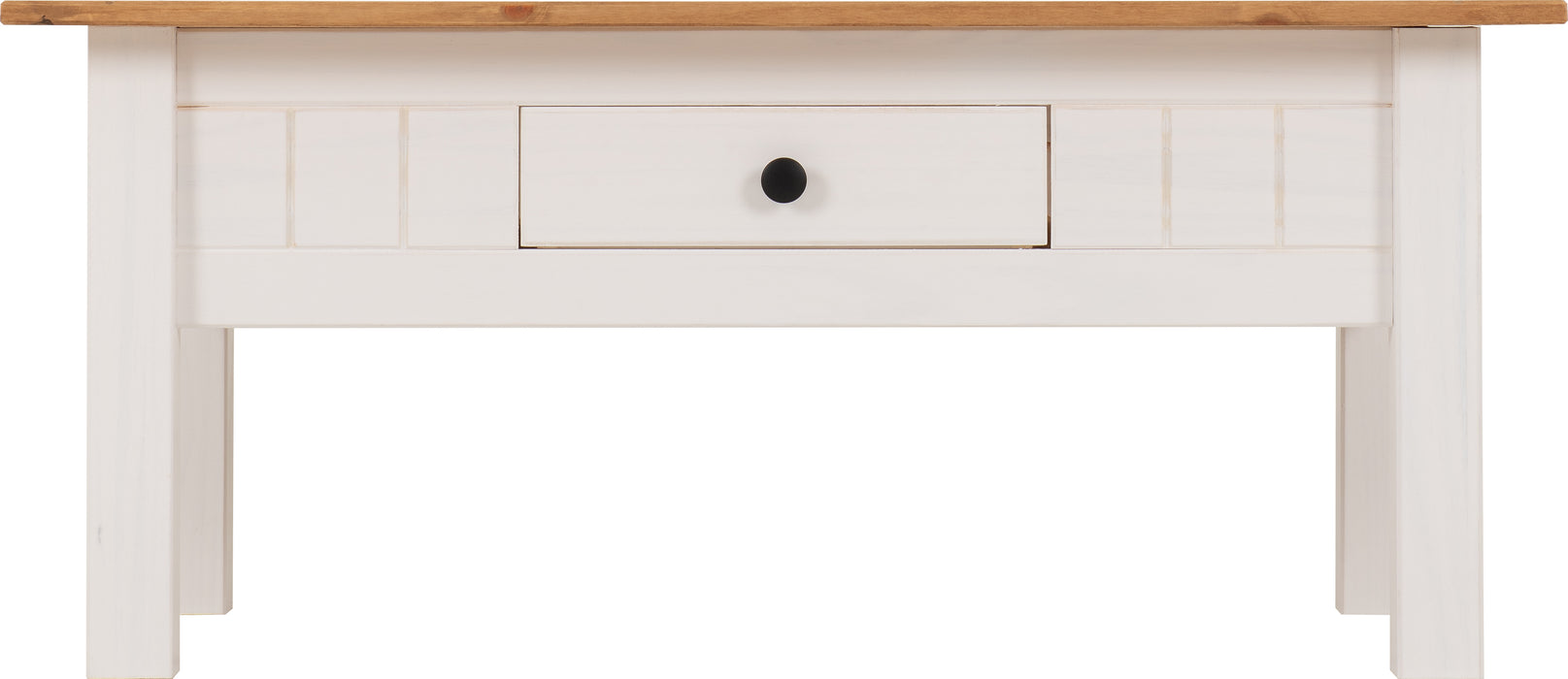 Panama 1 Drawer Coffee Table White/Natural Wax