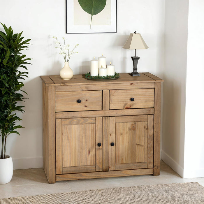 Panama 2 Door 2 Drawer Sideboard Natural Wax