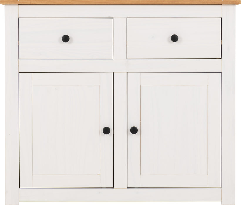 Panama 2 Door 2 Drawer Sideboard White/Natural Wax