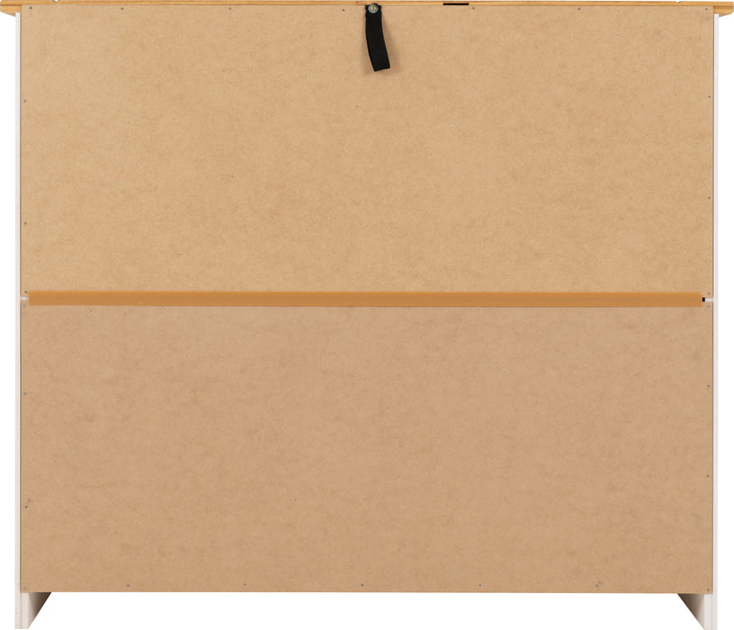 Panama 2 Door 2 Drawer Sideboard White/Natural Wax