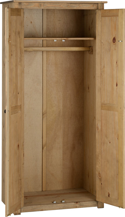 Panama 2 Door Wardrobe Natural Wax