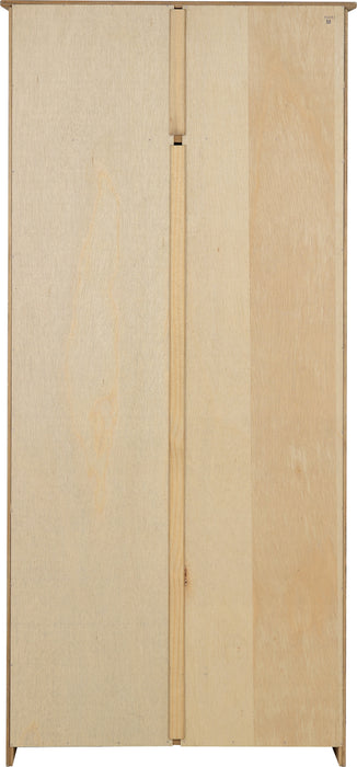 Panama 2 Door Wardrobe Natural Wax