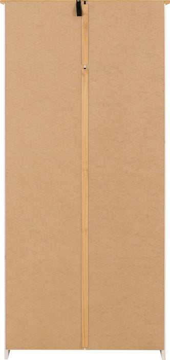 Panama 2 Door Wardrobe White/Natural Wax