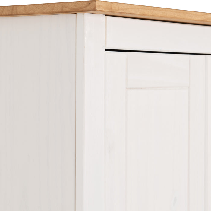 Panama 2 Door Wardrobe White/Natural Wax