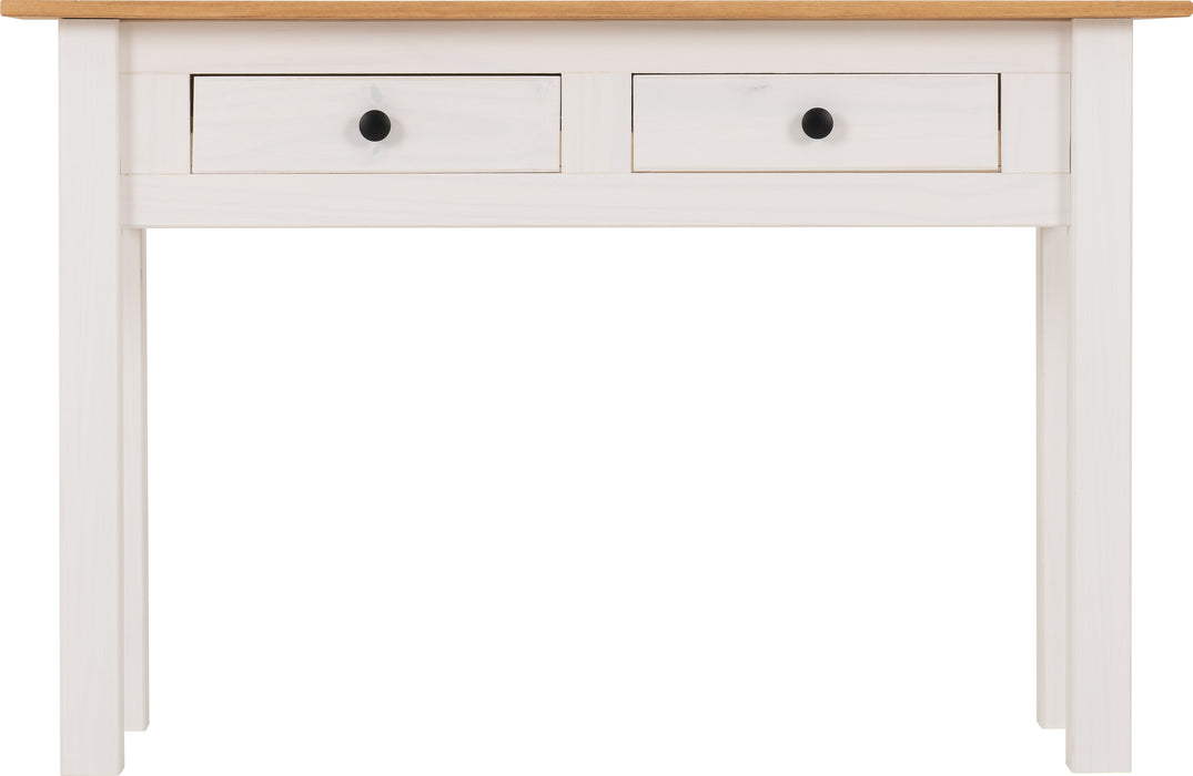 Panama 2 Drawer Console Table White/Natural Wax