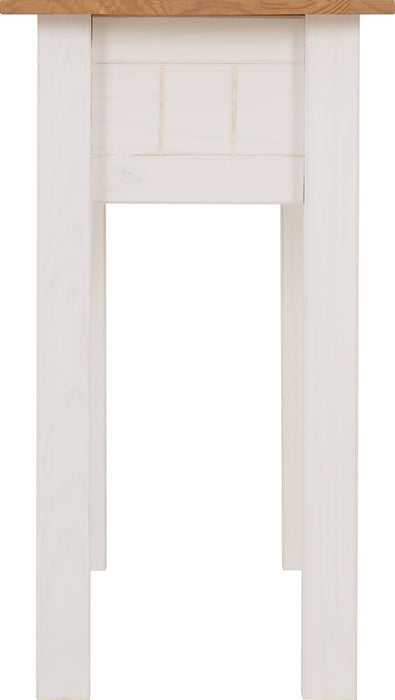 Panama 2 Drawer Console Table White/Natural Wax
