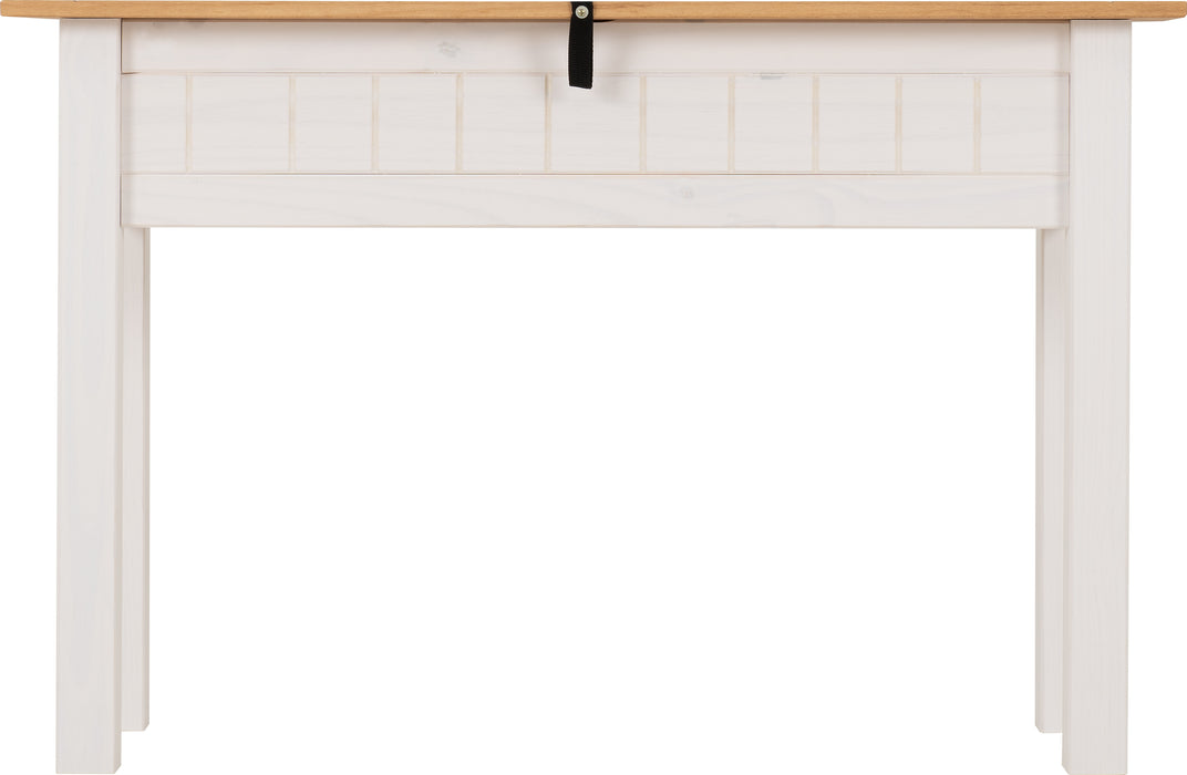 Panama 2 Drawer Console Table White/Natural Wax
