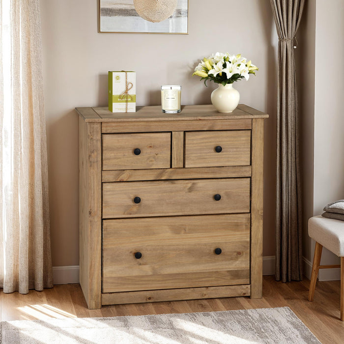 Panama 2+2 Drawer Chest Natural Wax