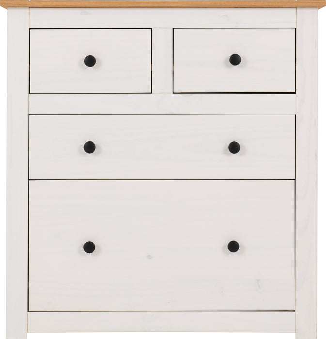 Panama 2+2 Drawer Chest White/Natural Wax