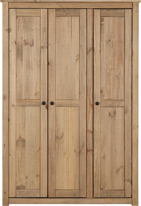Panama 3 Door Wardrobe Natural Wax