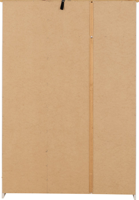 Panama 3 Door Wardrobe White/Natural Wax